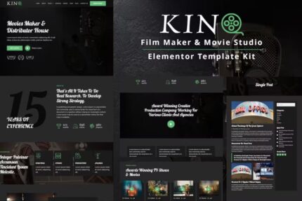 Kino – Template Kit Elementor para criadores de filmes e estúdios de cinema