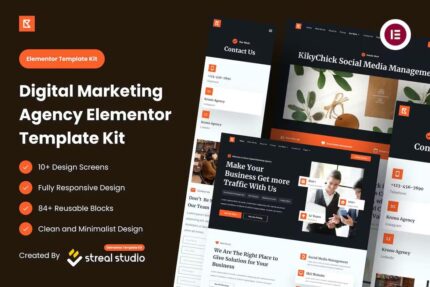 Krono – Template Kit Elementor para agência de marketing