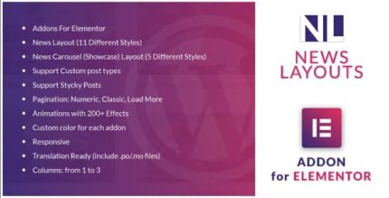 Layouts de notícias para o plug-in Elementor WordPress