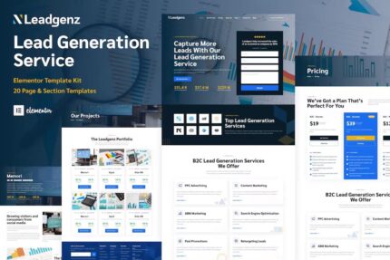 Leadgenz – Geração de Leads e Agência de Vendas WordPress Elementor Template Kit