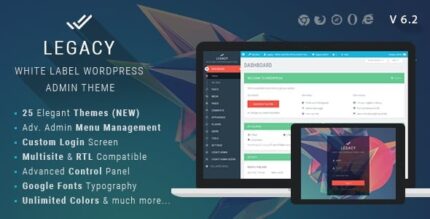 Legado – Tema de administração do WordPress com etiqueta em branco