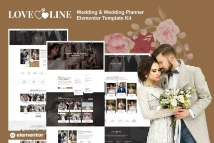 Loveline – Kit de modelo Elementor Pro para planejadores de casamentos e casamentos