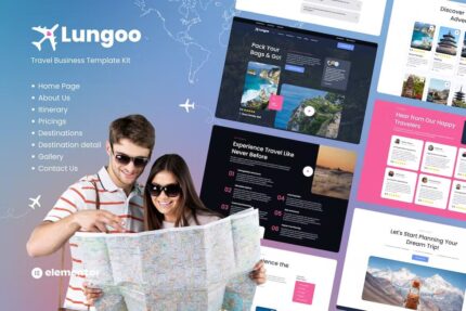 Lungoo – kit de modelo Elementor para negócios de viagens