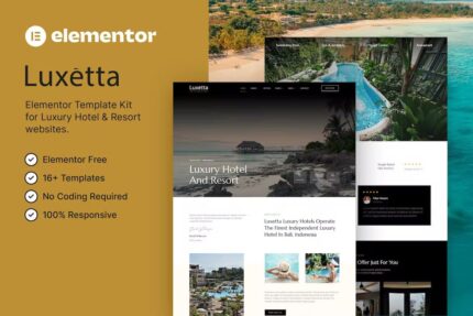 Luxetta — Template Kit Elementor para hotéis e resorts de luxo