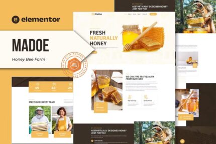 Madoe – kit de modelo Elementor de fazenda de abelhas