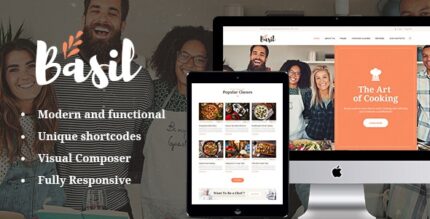Manjericão | Aulas de culinária e workshops Tema WordPress