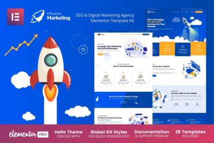 Marketing de influência – Template Kit Elementor de SEO e agência digital