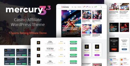 Mercury – Tema WordPress da filial. Casino, jogos de azar e outros nichos. Críticas e notícias