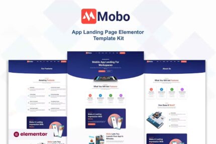 Mobo – Template Kit Elementor da página inicial do aplicativo