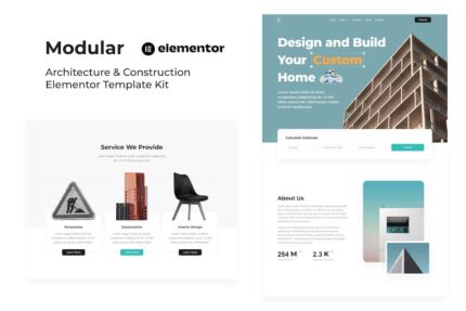 Modular – Template Kit Elementor para arquitetura e construção