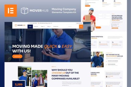 Moverhub – Kit de modelo Elementor para empresa de mudanças