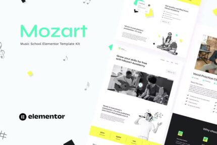 Mozart – Template Kit de Elementor de Escola de Música
