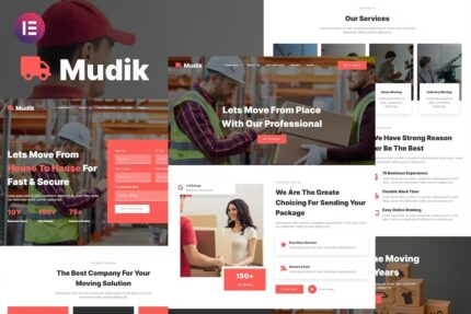 Mudik – Template Kit Elementor de serviços de mudança e transporte