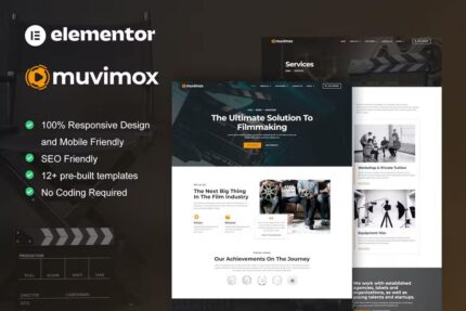 Muvimox – kit de modelo Elementor para cineastas e estúdios de cinema