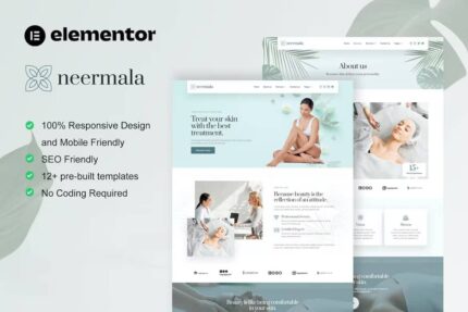 Neermala – Kit de Template Elementor para Clínica de Beleza e Dermatologia