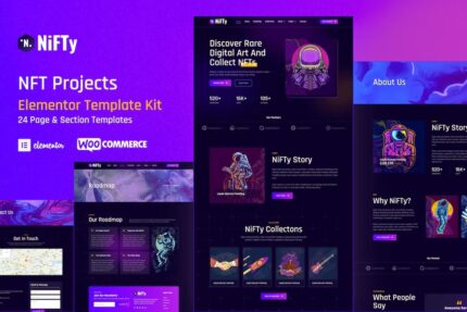 Nifty – Projeto NFT e Portfólio WordPress Elementor Template Kit