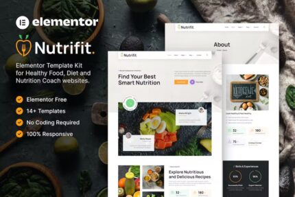 Nutrifit — Template Kit Elementor para treinadores de alimentação e nutrição saudáveis