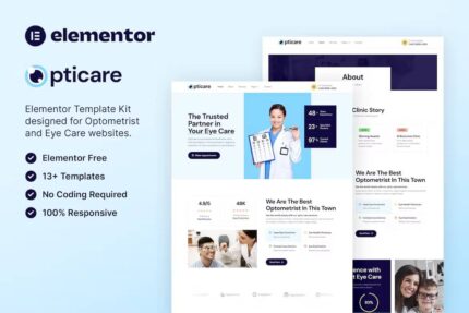 Opticare – kit de modelo de elemento para optometrista e cuidados com os olhos