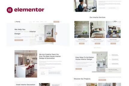 Pamily – Template Kit Elementor de design de interiores de casas