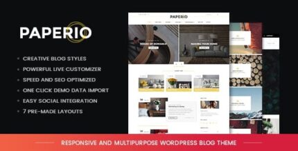 Paperio – Tema de blog WordPress responsivo e multiuso