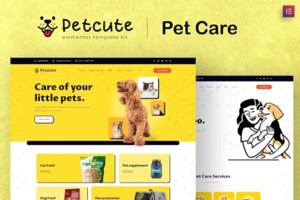 Pet Cute – Kit de modelos para animais de estimação e veterinária Elementor