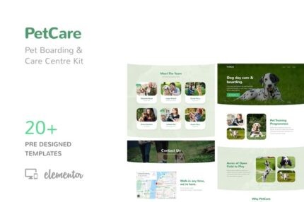 PetCare – Kit de modelos para Pet Boarding e Care Center Elementor