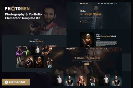 Photogen – Template Kit de elementor de fotografia e Portfólio