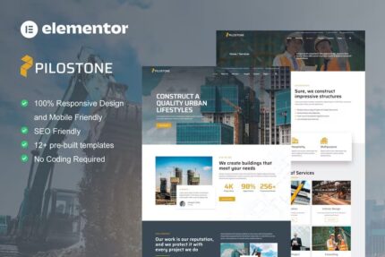 Pilostone – Template Kit Elementor de Construção e Serviços de Construção