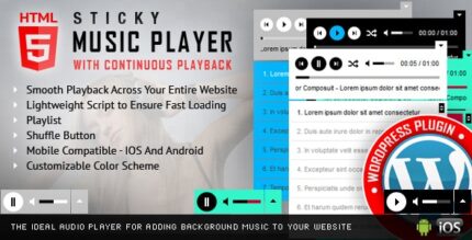 Plugin Sticky HTML5 Music Player WordPress