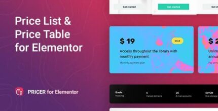 Preçor – Lista de preços para Elementor