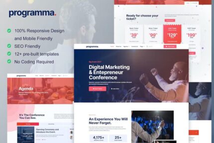 Programa – Template Kit Elementor para eventos e conferências