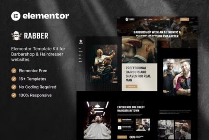 Rabber – Barbearia e Cabeleireiro Kit de Modelo Elementor
