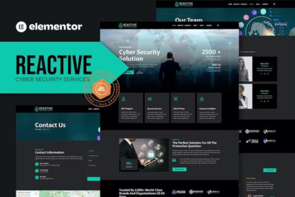 Reativo – Template Kit Elementor de serviços de segurança cibernética