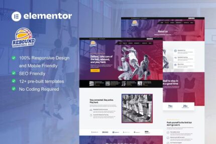 Rebound – Template Kit Elementor para equipes de basquete e clubes esportivos