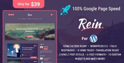 Rein – Tema escuro leve mínimo para WordPress