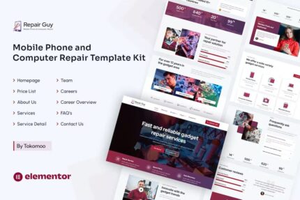 Repair Guy | Template Kit Elementor para reparo de celular e computador
