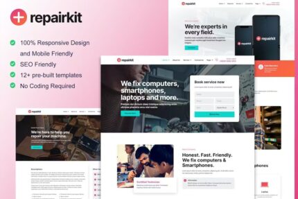 RepairKit – Kit de Template Kit Elementor para reparo de telefones celulares e computadores