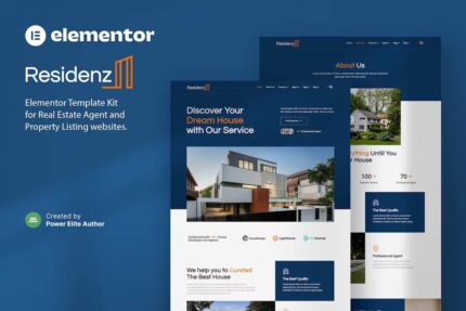 Residenz – Agente imobiliário e lista de propriedades Kit de modelo Elementor