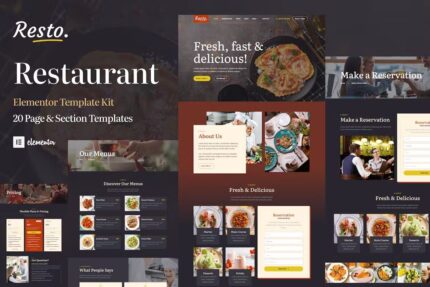 Resto. – Kit de modelo Elementor para restaurantes e cafés