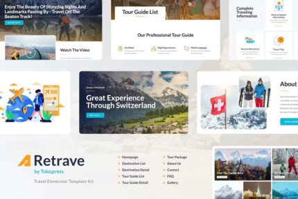 Retrave | Template Kit Elementor para Agência de viagens e turismo