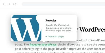 Revelador – pop-up de navegação para links do WordPress