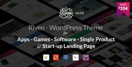 Riven – Tema WordPress para aplicativo, jogo, página de destino de produto único