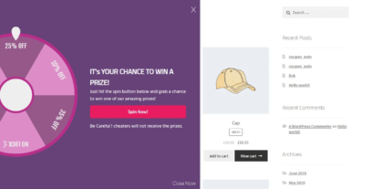 Roda giratória para WooCommerce