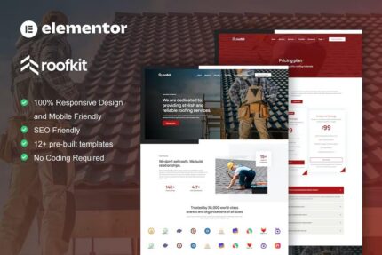 RoofKit – Kit de modelo Elementor Pro para serviços de cobertura