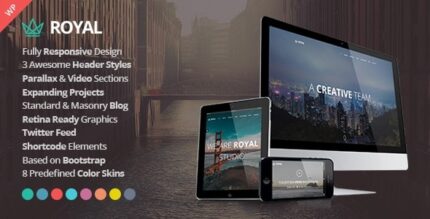 Royal – Tema WordPress responsivo parallax de uma página
