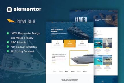 RoyalBlue – kit de modelo Elementor para aluguel de barcos e iates