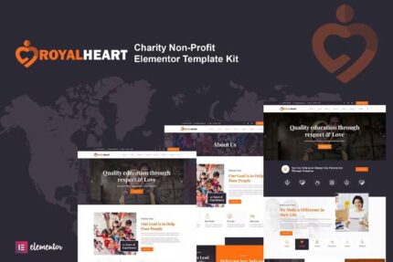 Royalheart – Template Kit de Elementor para instituições beneficentes sem fins lucrativos
