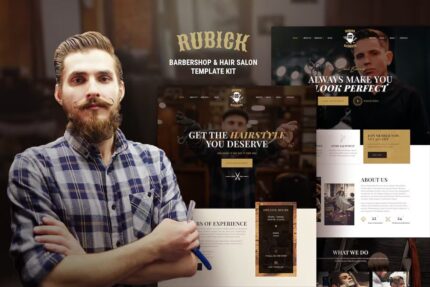 Rubick – Barbearia & Cabeleireiro Elementor Template Kit