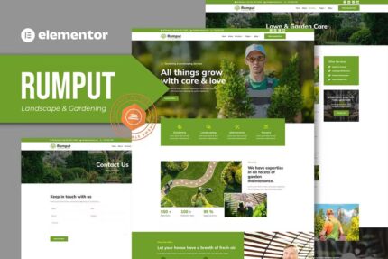 Rumput – Template Kit Elementor para serviços de paisagismo e jardinagem