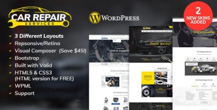 Serviços de reparação de automóveis e tema WordPress de mecânico de automóveis + RTL